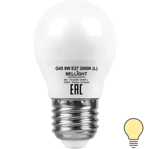 Лампа светодиодная Bellight E27 220-240 В 9 Вт шар малый матовая 1000 лм теплый белый свет