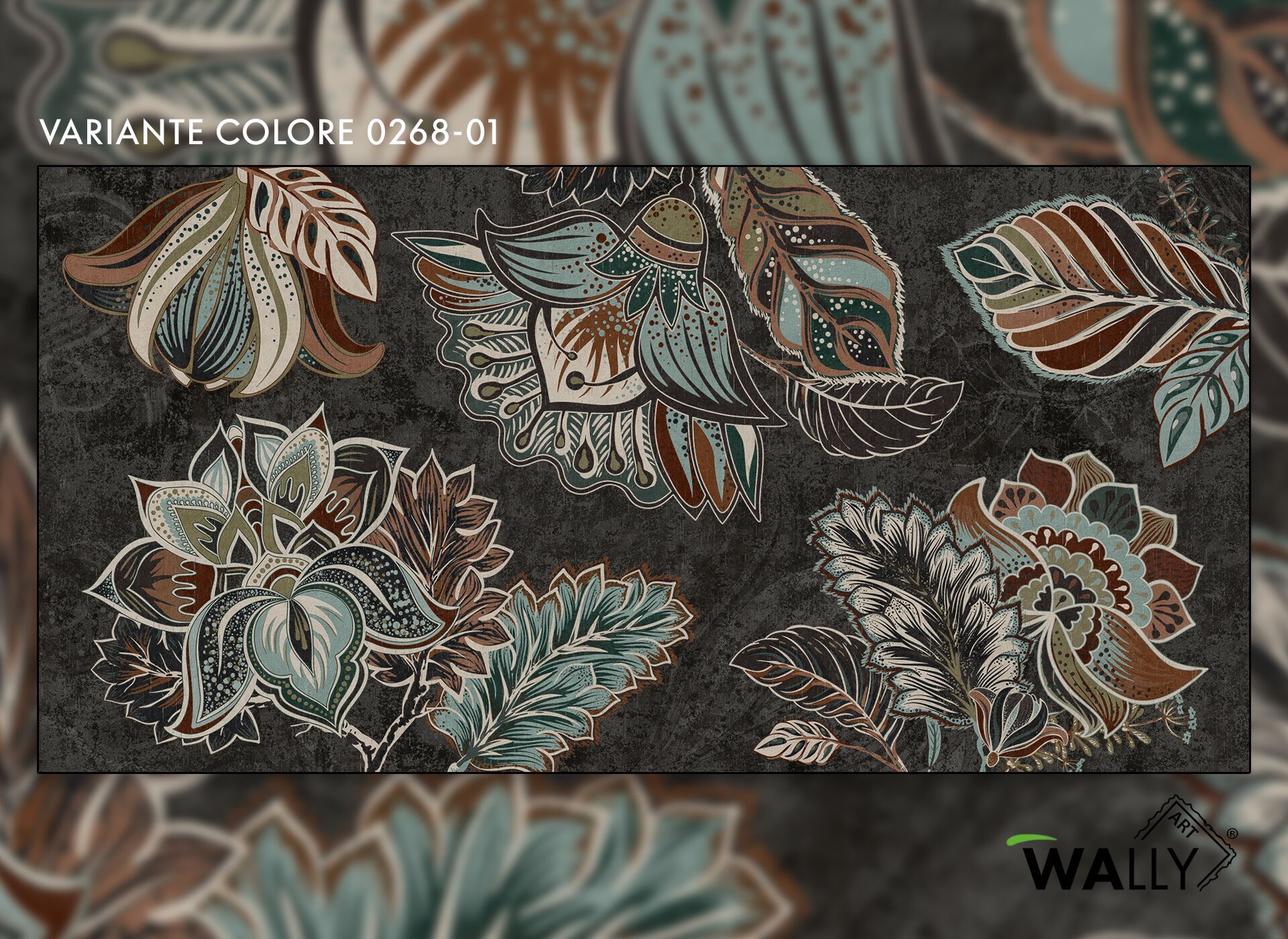 Моющиеся нетканые обои с цветочным рисунком WALLYART Lacollection ARCH-00100688 - Вид №1