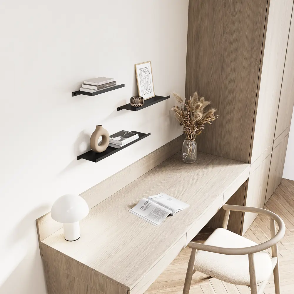 Настенная полка 44x12 см металл цвет черный KONSENSA STLM-2120602 - Вид №6