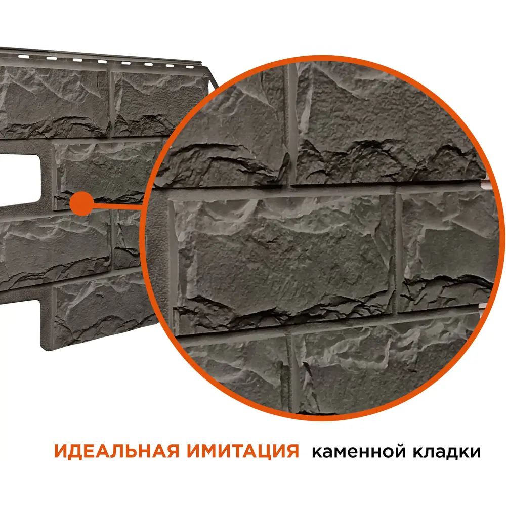 Панель фасадная полипропилен 595x795 мм цвет темно-серый 89355946 STLM-2171034 FINEBER Нет - Вид №4