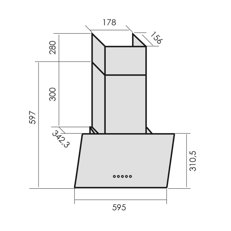 8167871 Вытяжка наклонная MBS ALPINIA 160 GLASS черный STDN-0079417 - Вид №14