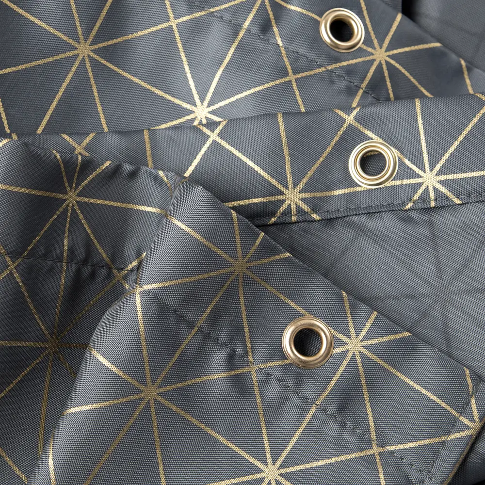 Штора для ванной Wess Grid Grey 180x200 см полиэстер цвет серый/жёлтый STLM-2069817 - Вид №4