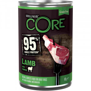 ПР0053618*6 Корм для собак Core 95 ягненок с тыквой для банка 400г (упаковка - 6 шт) Wellness