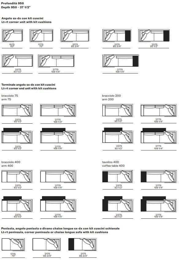 Угловой диван из ткани Poliform ARCH-00101016 - Вид №10