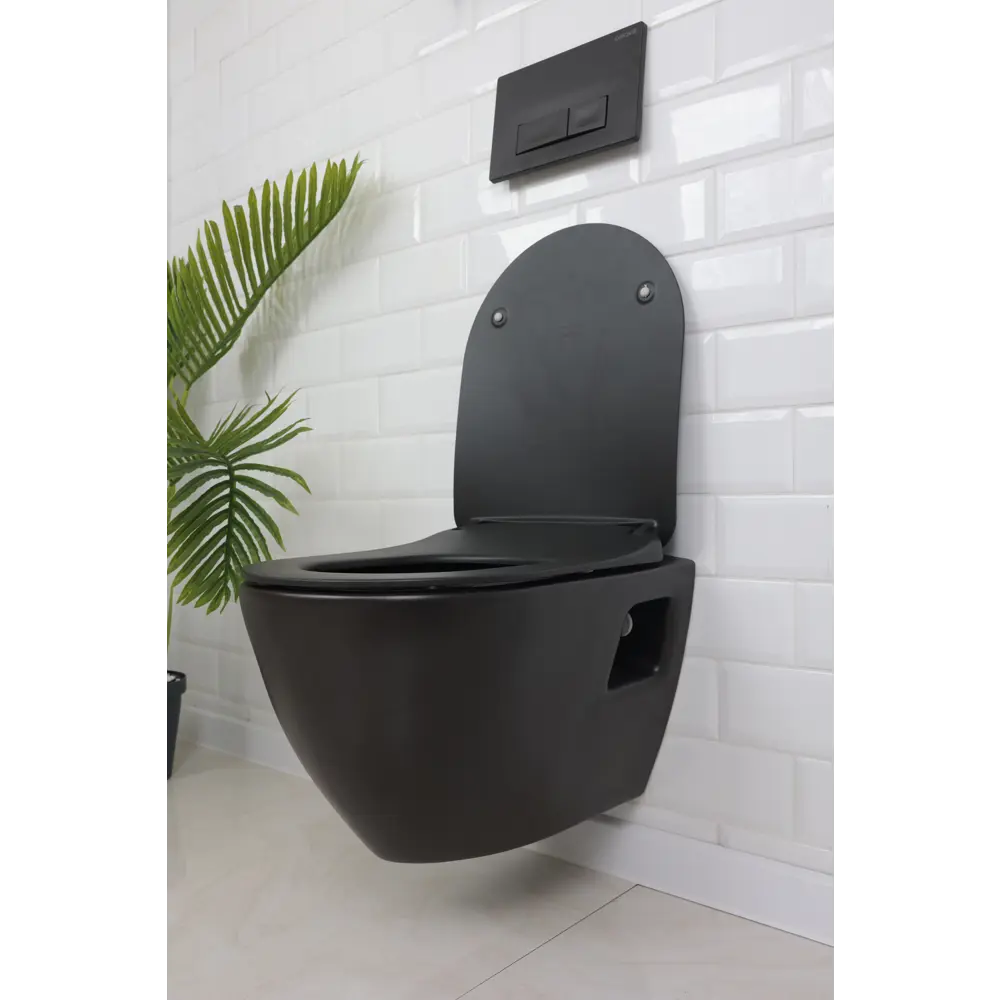 Комплект инсталляция с унитазом Creavit YD.SET.004.18, с клавишей, с микролифтом, цвет черный STLM-2122829 - Вид №3