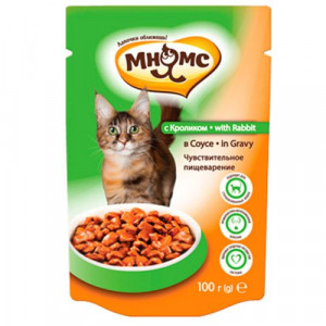 ПР0038788 Корм для кошек с чувствительным пищеварением, кролик в соусе конс. пауч 100г МНЯМС