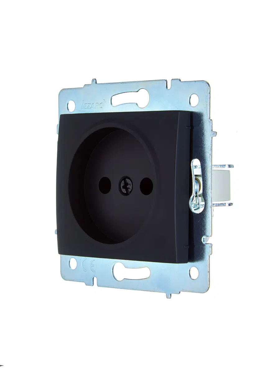 ASTI Розетка б/з ПБТ чёрный бархат механизм LEZARD 7081-4288-121B - Вид №2