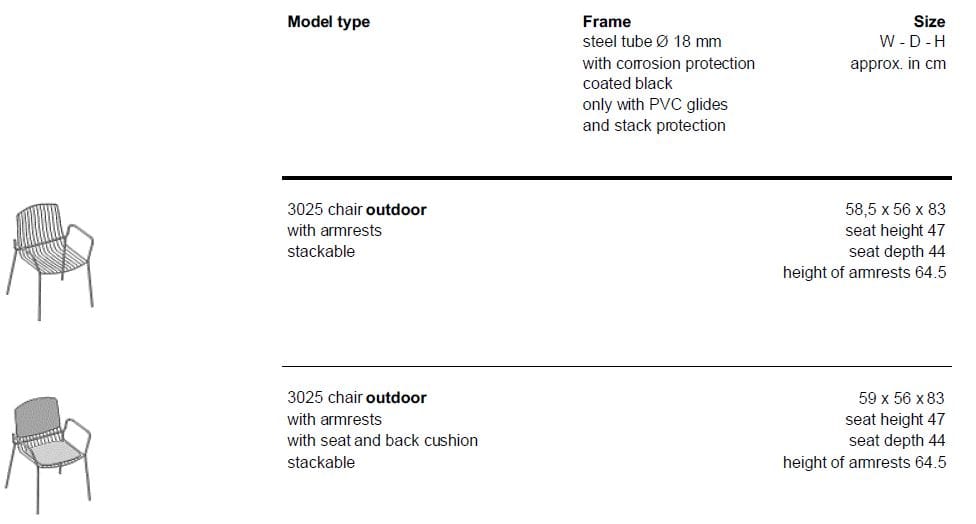 Стальной штабелируемый садовый стул Draenert LOU OUTDOOR ARCH-00058773 - Вид №3