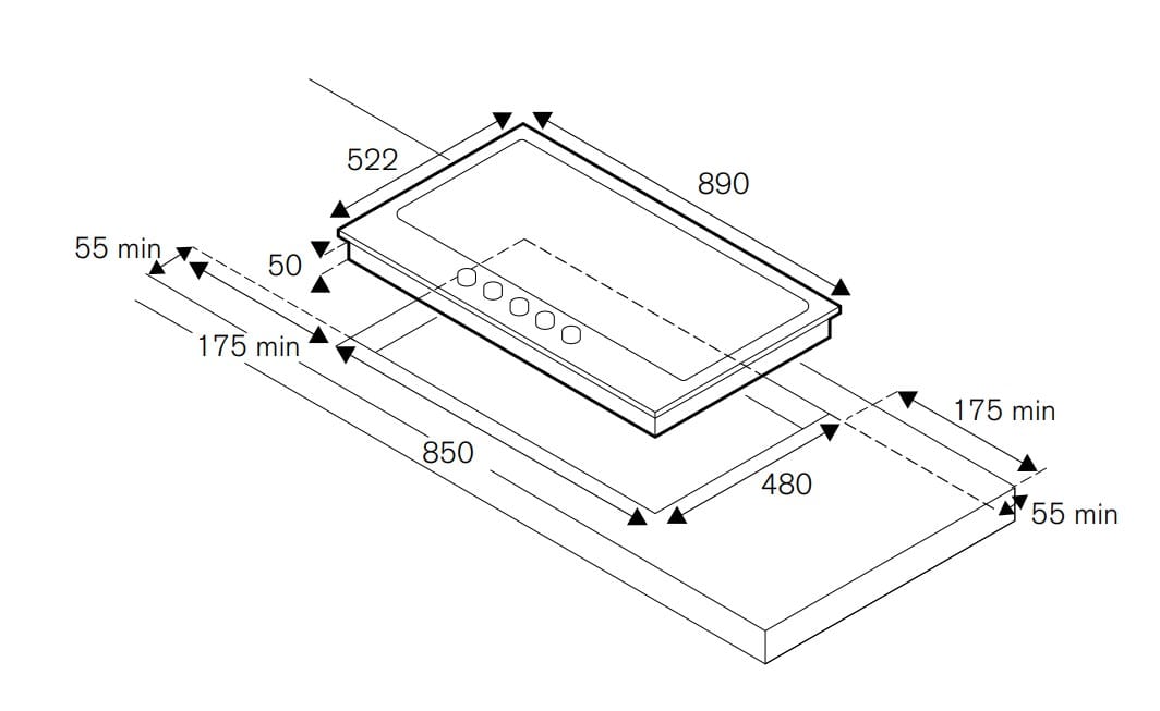Встраиваемая газовая плита из нержавеющей стали Bertazzoni ARCH-00146383 - Вид №2