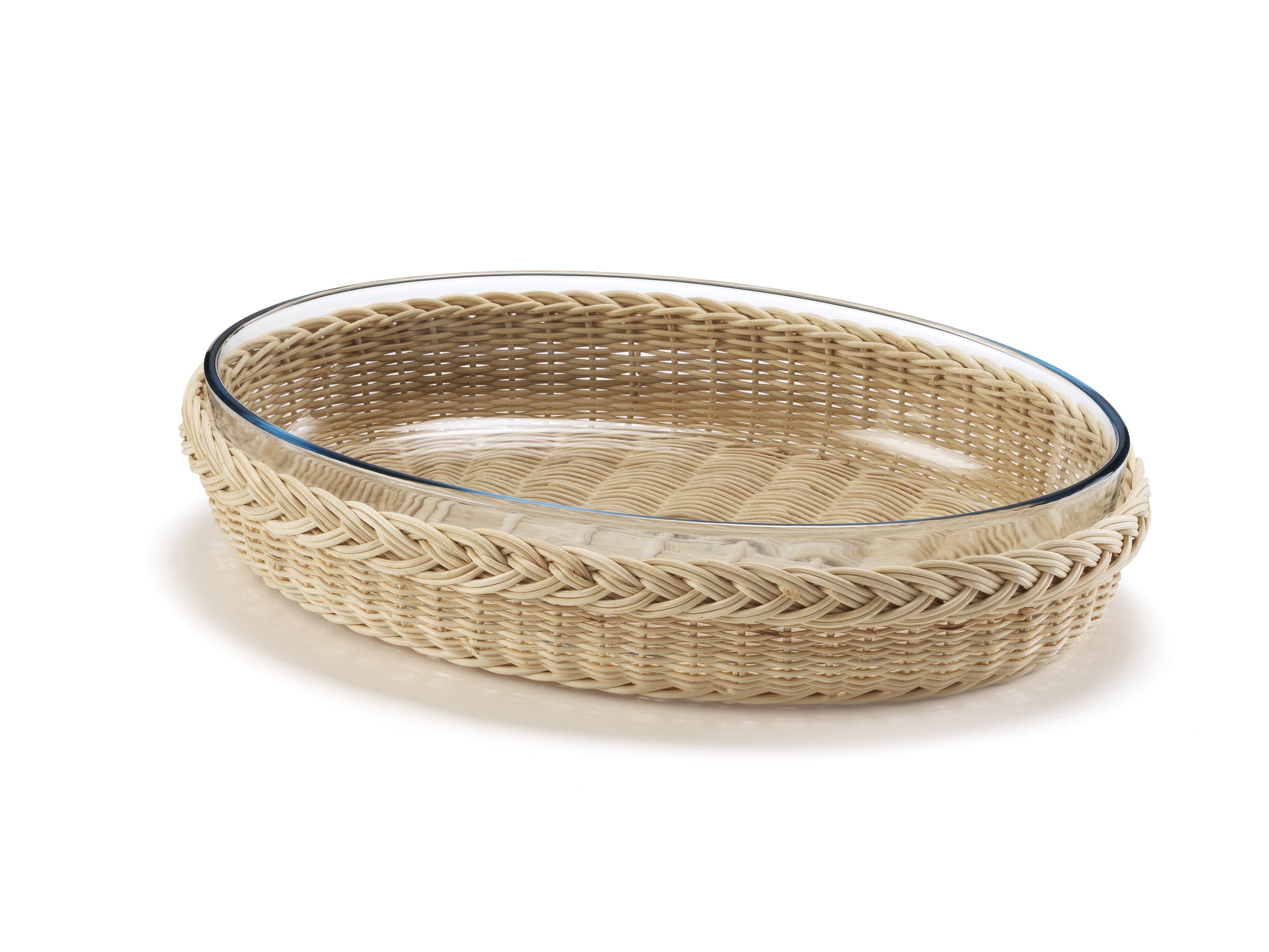 Корзина из медуллина со стеклянной жаростойкой из пирекса Mila Maurizi Mise en Place ARCH-00087886