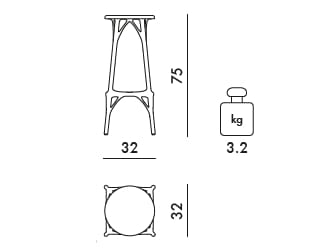 Высокий стул из переработанного инженерного пластика для сада с подставкой для ног Kartell A. I ARCH-00053756 - Вид №17