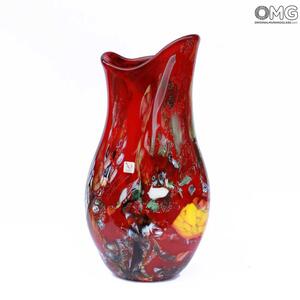 1787 ORIGINALMURANOGLASS Ваза Красное пламя - муранское стекло 23 см