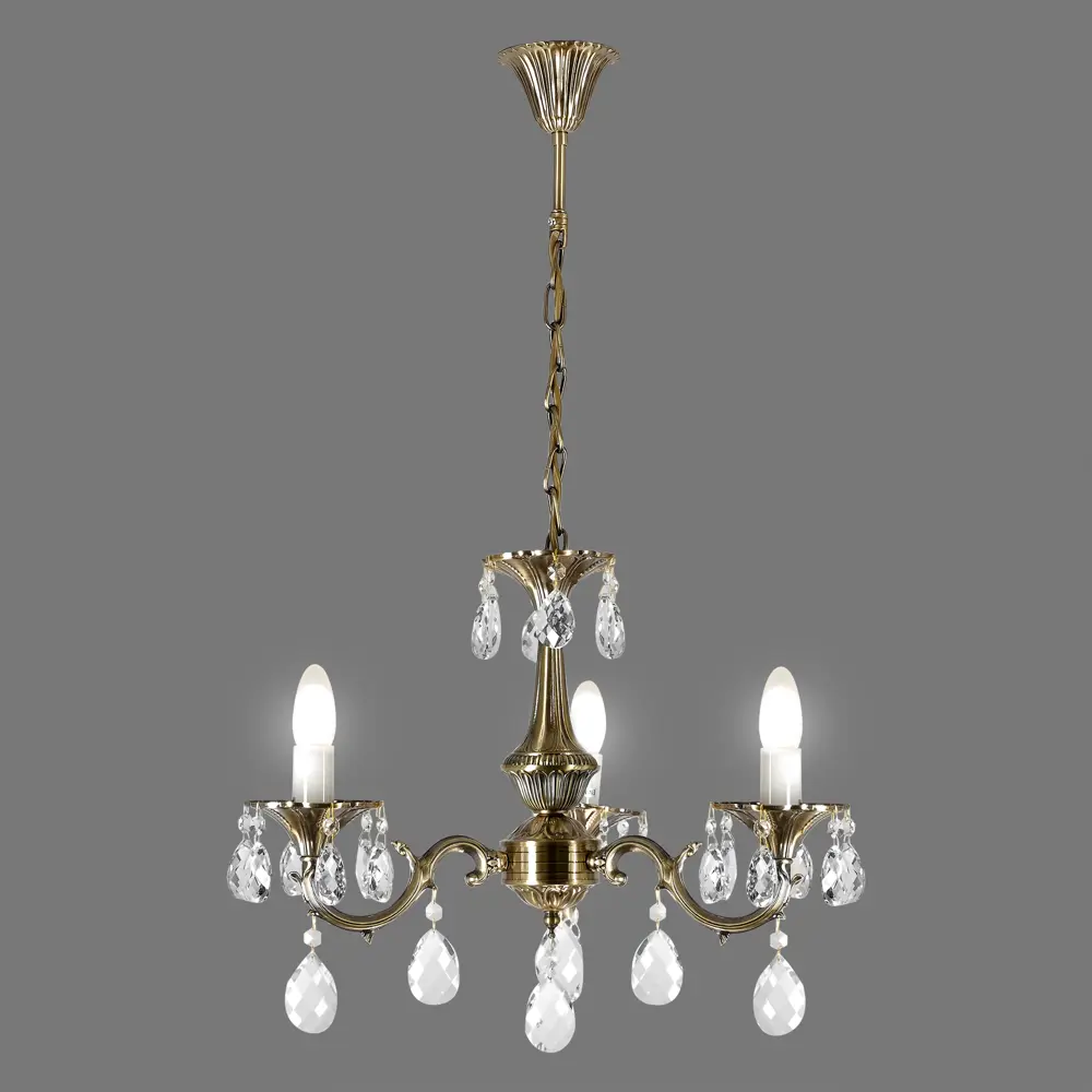 Люстра Люкс 3xE14x60 Вт, металл/хрусталь, цвет бронза WINK STLM-2134122 - Вид №3