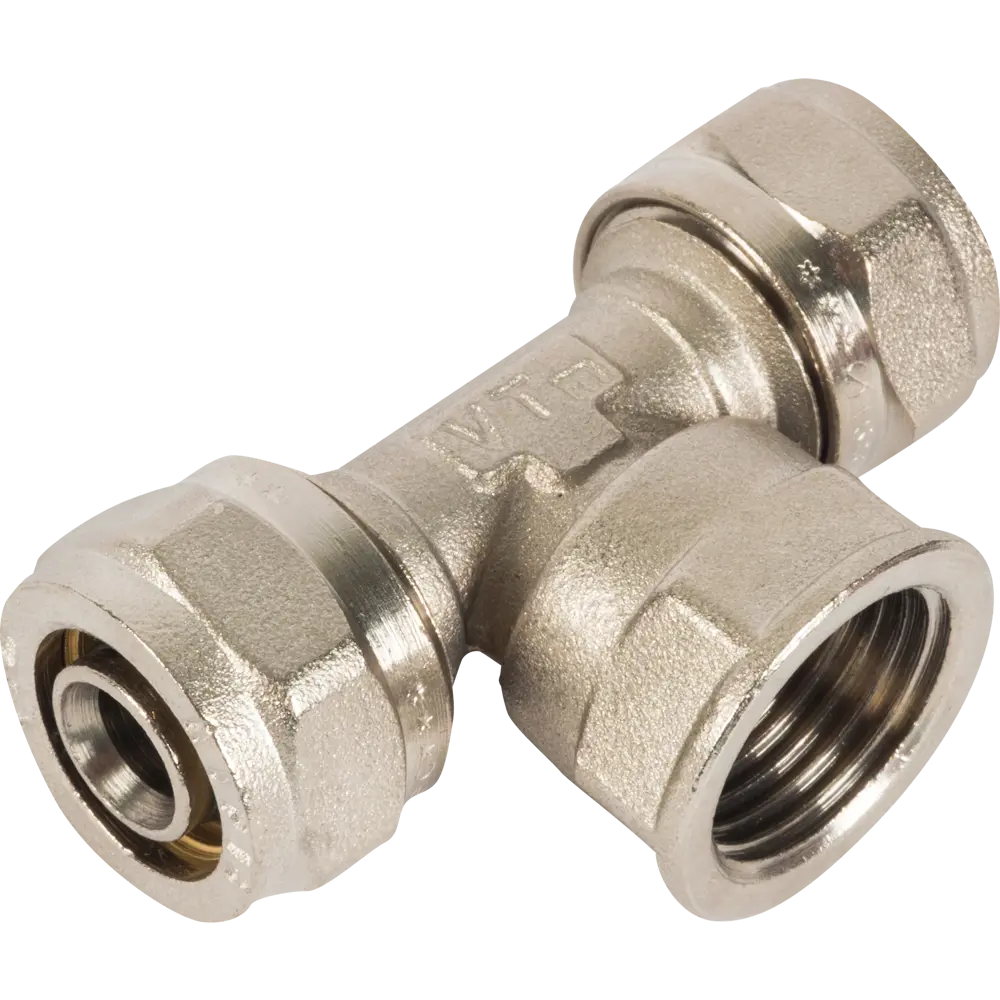 Тройник обжимной Valtec 16×1/2" для систем водоснабжения и отопления 10519420 STLM-0000574