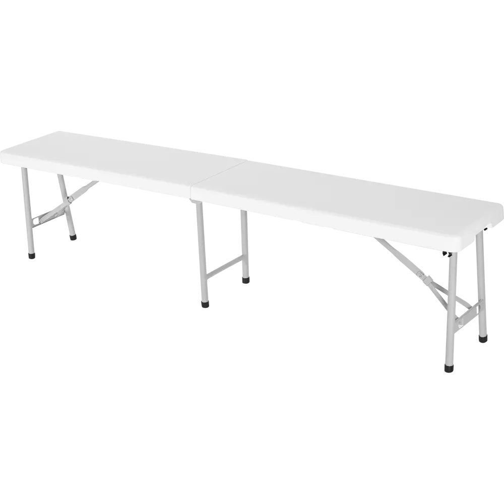 Скамья садовая складная Сатурн 184x31x44 см сталь/полиэтилен белая Santreyd STLM-2135646