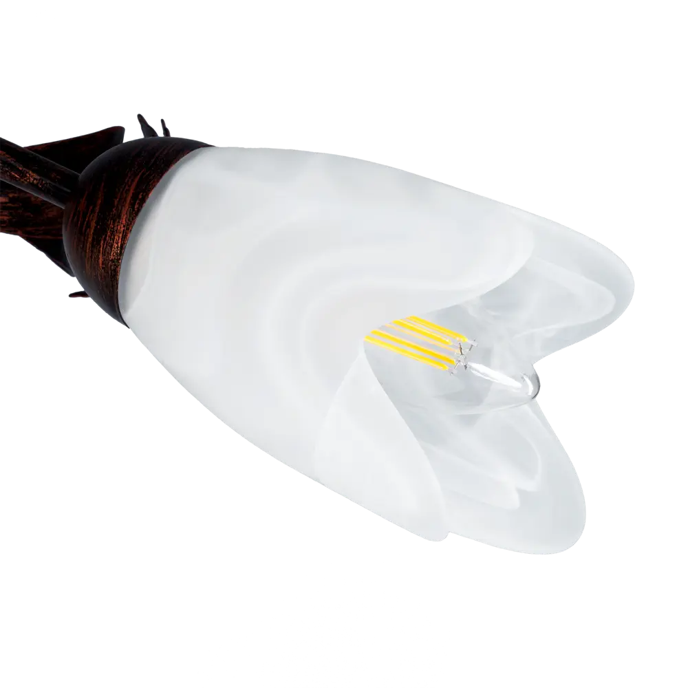 Люстра Аида 8xE14x60 Вт, металл/стекло, цвет чёрный/белый MW-Light STLM-2211276 - Вид №6