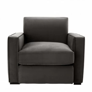 Кресло с мягкими подлокотниками коричневое Chair Edmond EICHHOLTZ ДИЗАЙНЕРСКИЕ 00-3878998 Коричневый
