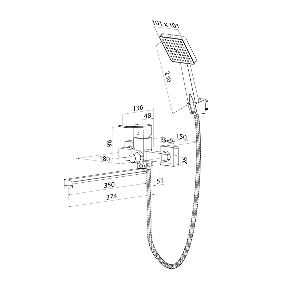 89398609 Смеситель для ванны Iddis BRESB00i10 однорычажный с лейкой и шлангом цвет хром STLM-1577823 - Вид №5