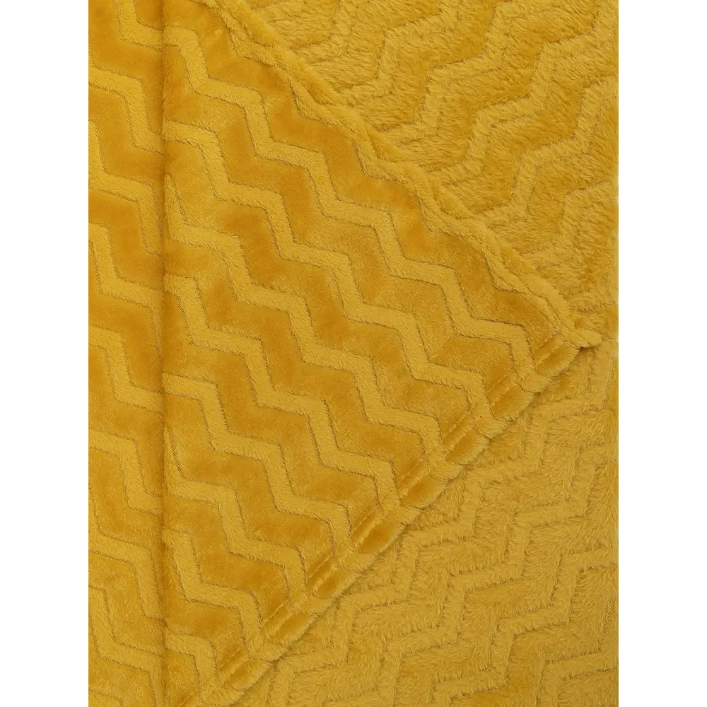 Плед Зигзаг 200x220 см фланель цвет охра TEXREPUBLIC STLM-2110125 - Вид №1