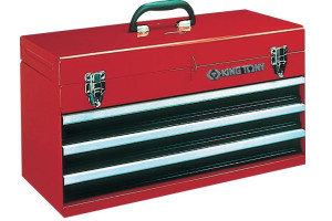 15535213 Красный инструментальный ящик (3 ящика и отсек) 87401-3 (металлический) KING TONY