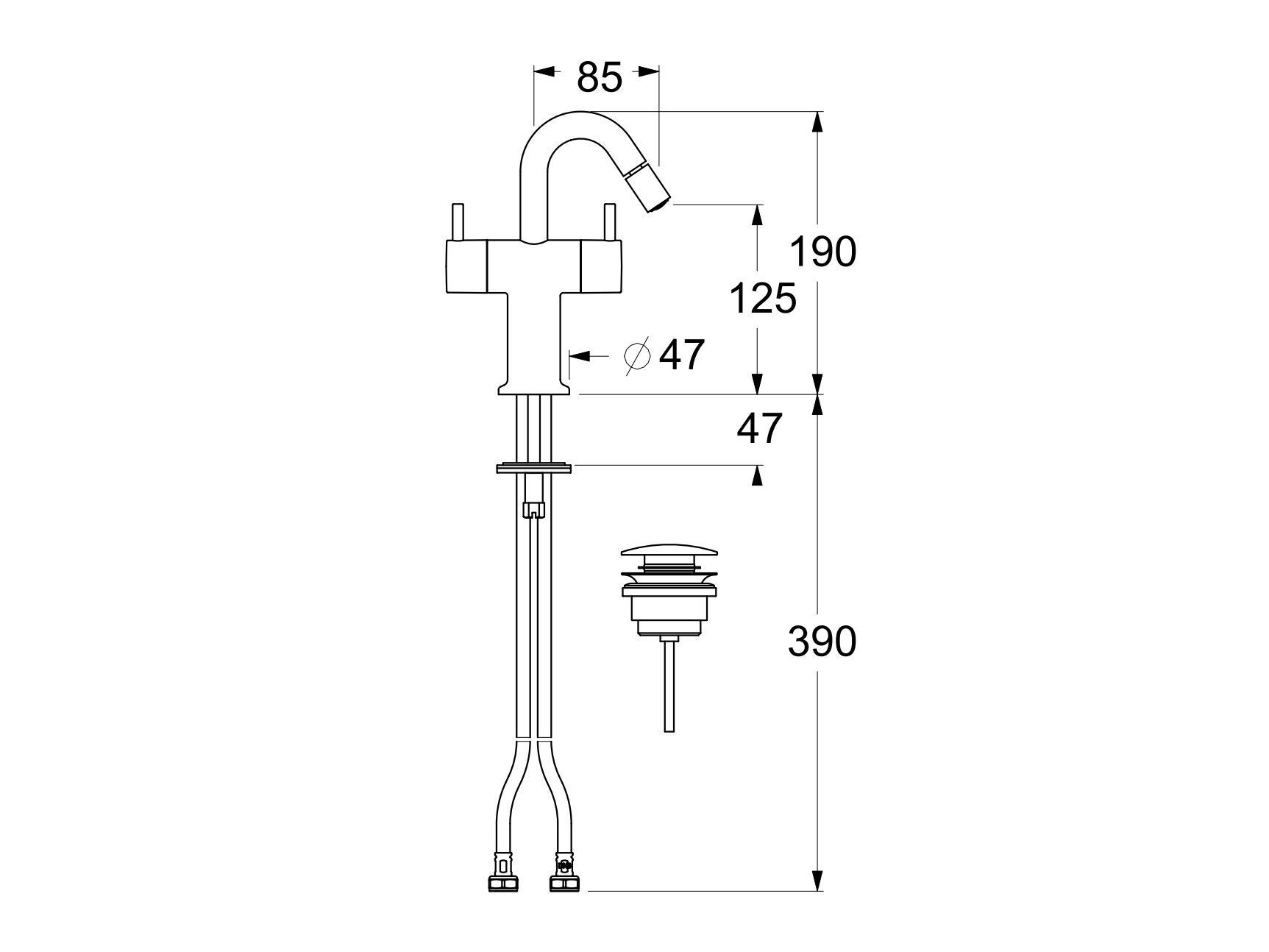 Смеситель для биде с поворотным горлышком GUGLIELMI RUBINETTERIE Sprint ARCH-00099347 - Вид №2