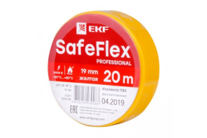 16367442 Изолента ПВХ желтая 19мм, 20м, серии SafeFlex plc-iz-sf-y EKF