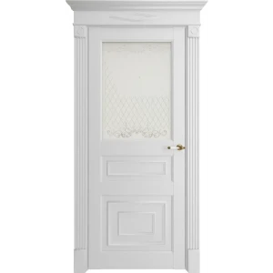 91242217 Дверь межкомнатная Uberture Florence style 62001 остеклённая 200x80см пленка ПВХ цвет серена белая без замка и петель STLM-1405946