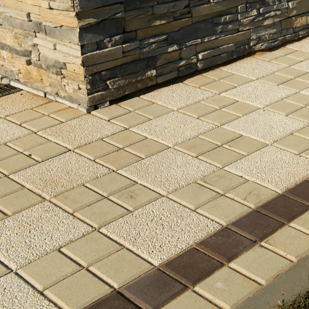 Плитка тротуарная двухслойная Braer Лувр 100x100x60 мм цвет песочный Santreyd STLM-2121126 - Вид №4