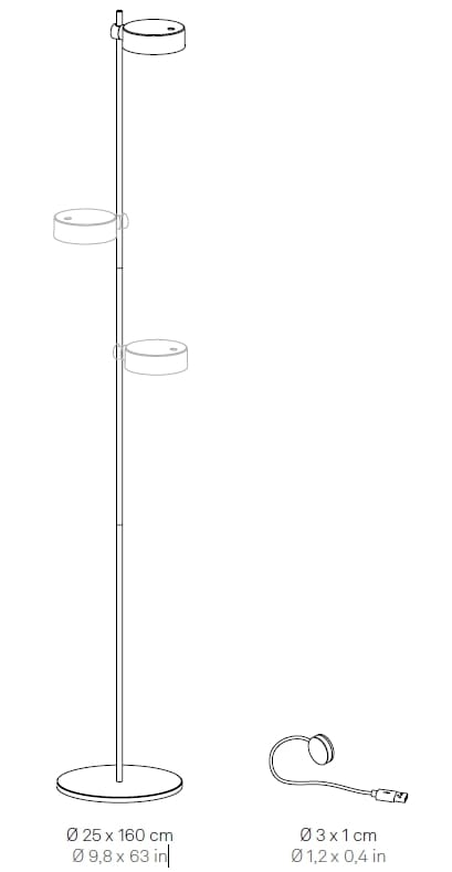 Алюминиевый светодиодный торшер с диммером Zafferano Super O ARCH-00116916 - Вид №4