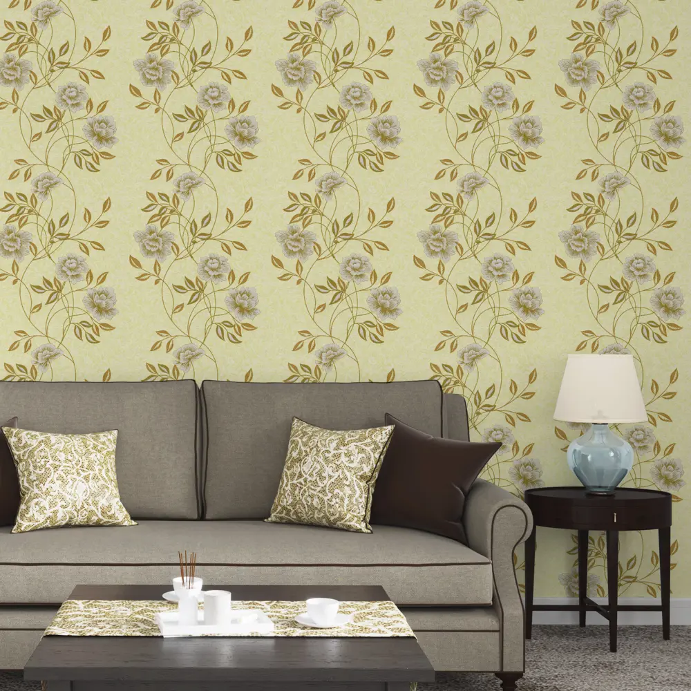 Обои виниловые Палитра Home Color зеленые 0.53 м 136-77 Jardin STLM-2076522 - Вид №2