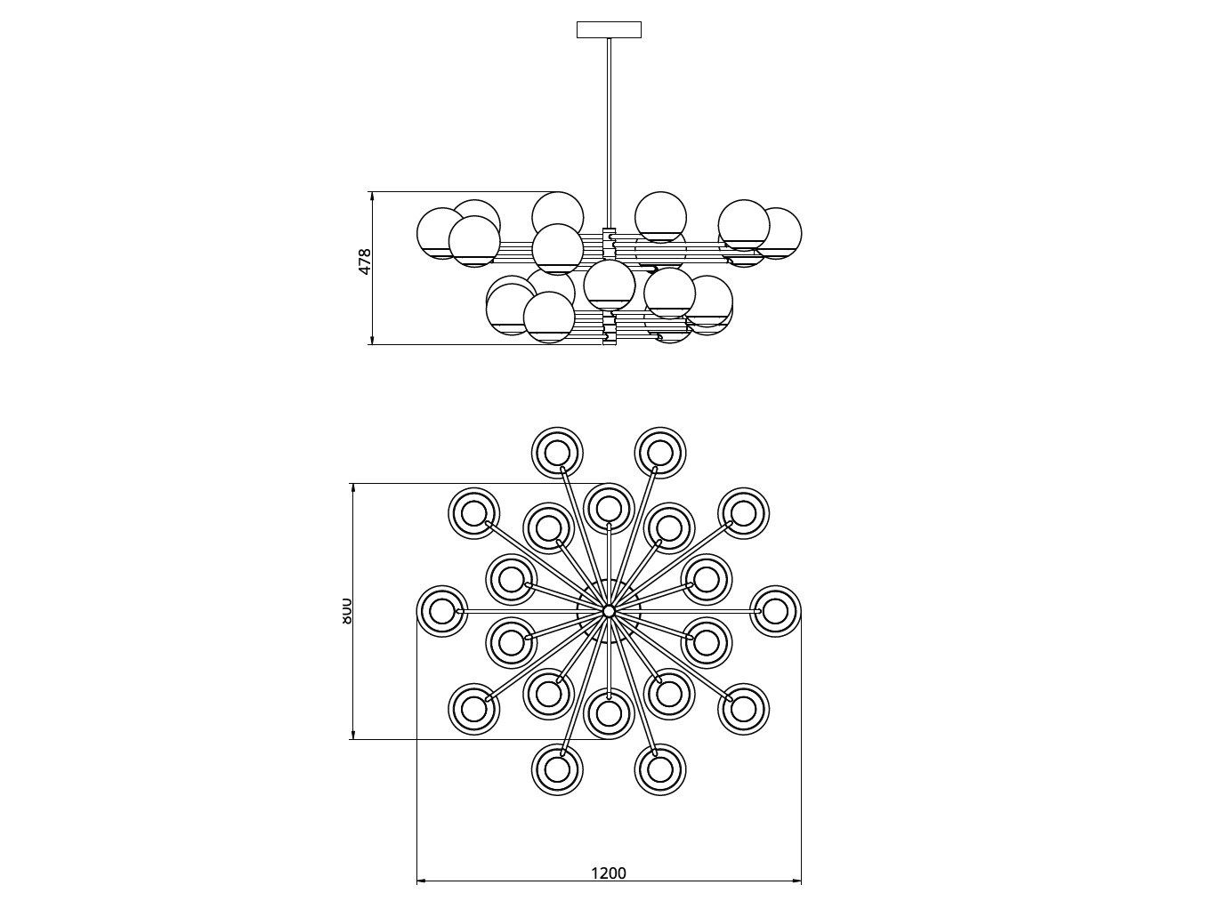 Светодиодный потолочный светильник ручной работы Cameron Design House Мяч и обруч ARCH-00132534 - Вид №18