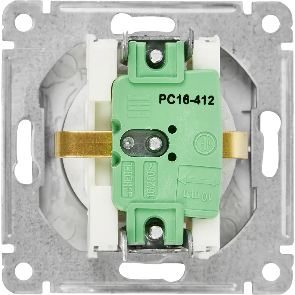 Розетка встраиваемая Hegel Мастер с заземлением со шторками цвет черный STLM-2056742 - Вид №2