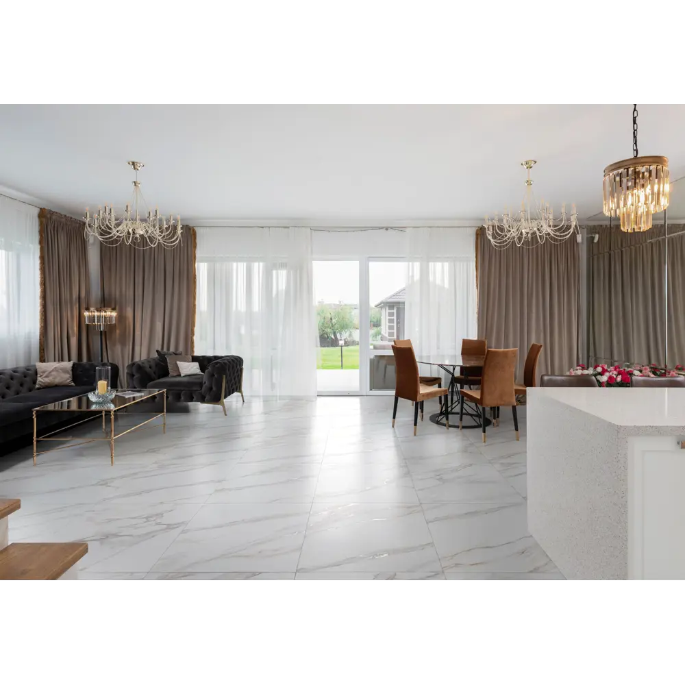 Глазурованный керамогранит Global Tile Bolero_GT 60x60 см 1.44 м² лаппатированный цвет белый 89456542 STLM-2123333 - Вид №6