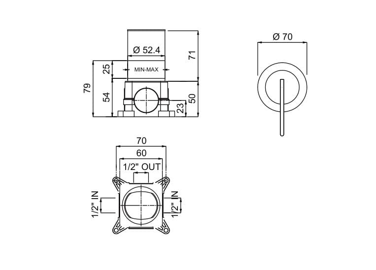 Однорычажный встраиваемый смеситель для душа QD Magistro Lab Swing ARCH-00139150 - Вид №1