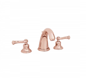 Gentry Home Смеситель для умывальника на три отверстия с выдвижным краном Tiffany Розовое золото GH102476