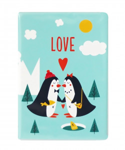 477551 Обложка для паспорта "Пингвины Love" Made in Respublica*