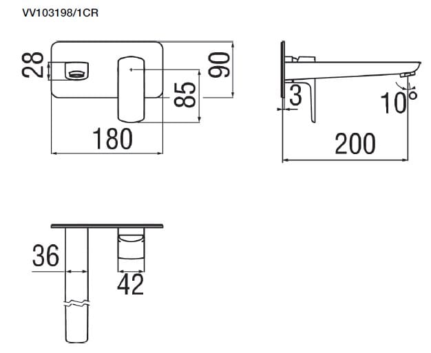 Настенный смеситель для раковины с ограничителем расхода Nobili Acquaviva ARCH-00074236 - Вид №3
