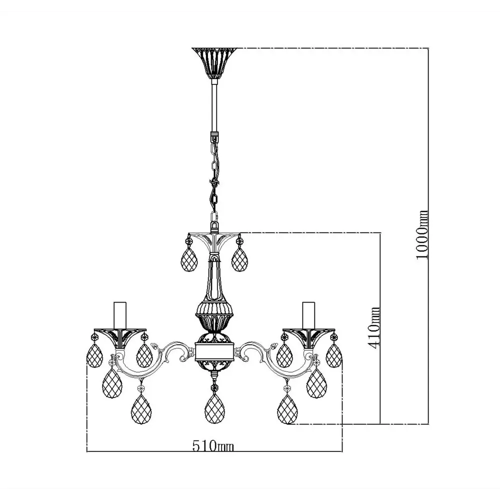 Люстра Люкс 3xE14x60 Вт, металл/хрусталь, цвет бронза WINK STLM-2134122 - Вид №13