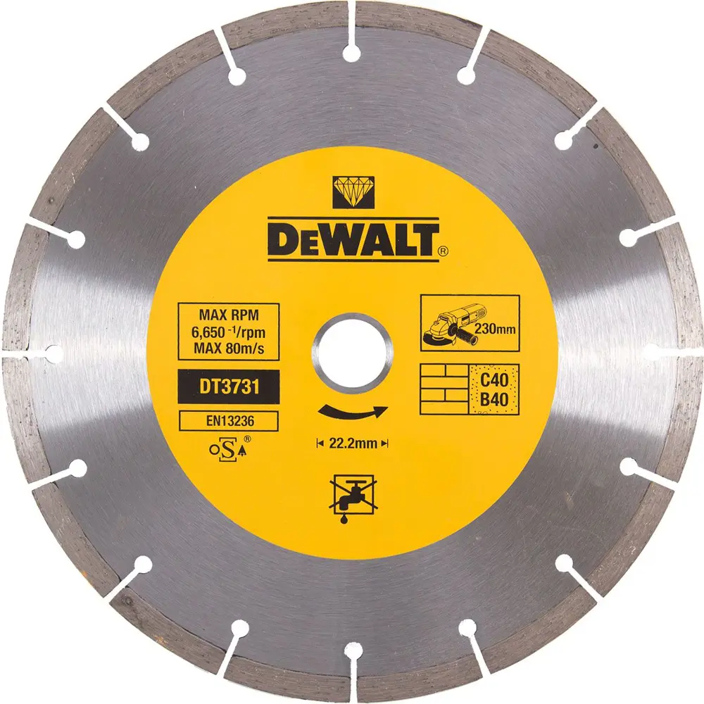 Диск алмазный универсальный Dewalt сегментный 230x3 мм STLM-2179104