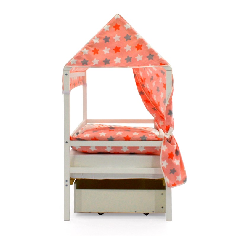 Крыша для кровати-домика текстильная Svogen звезды красный, белый, графит, фон розовый БЕЛЬМАРКО  00-3833100 Красный Santreyd  - Вид №4