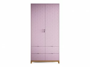 Шкаф распашной двухдверный с ящиками розовый Case №4 THE IDEA  210405 Розовый