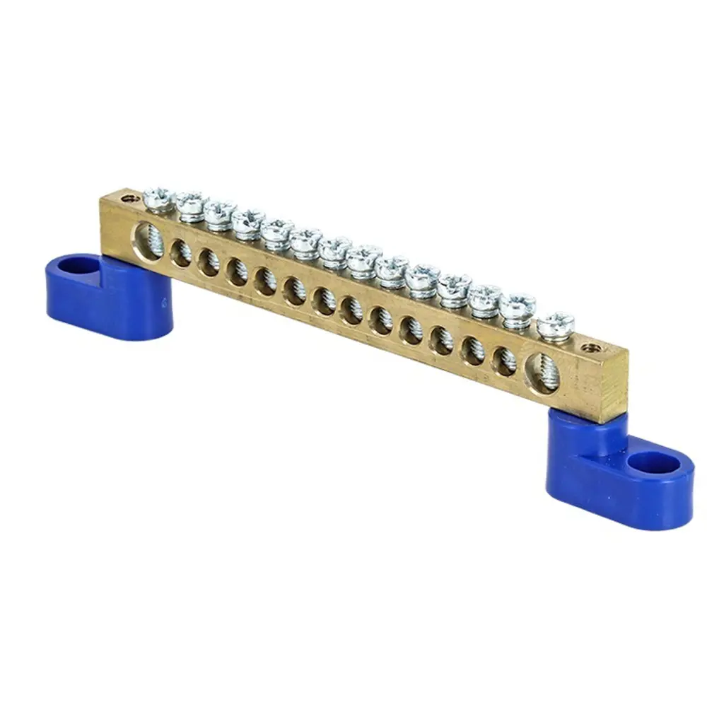 Шина нулевая EKF на двух угловых изоляторах 14 отверстий 6x9 мм STLM-2076377