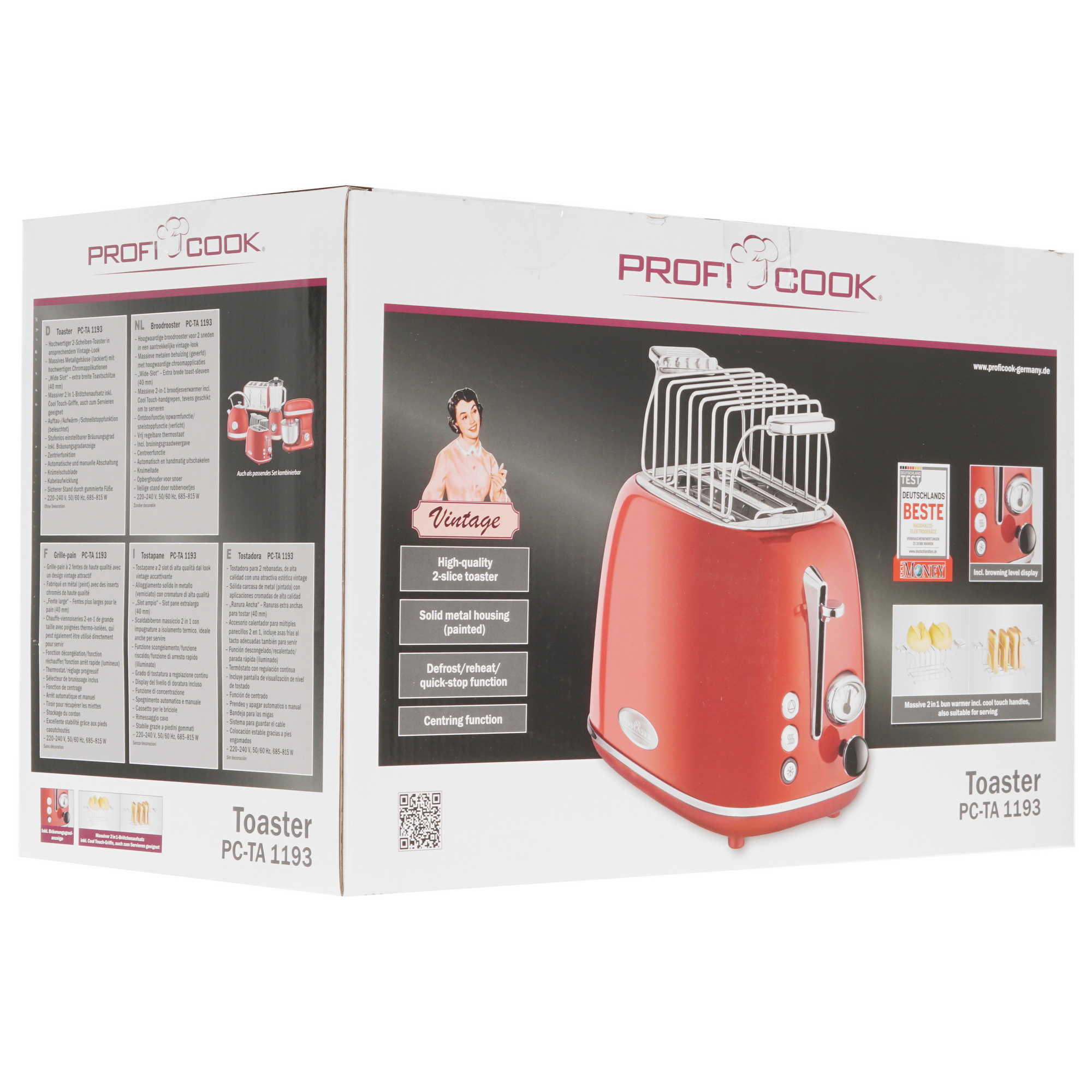 8194248 Тостер ProfiCook PC-TA 1193 красный STDN-0128844 - Вид №7