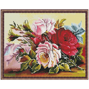 Картина мозаикой с нанесенной рамкой 40х50 см Красота цветов (37 цветов) MOLLY