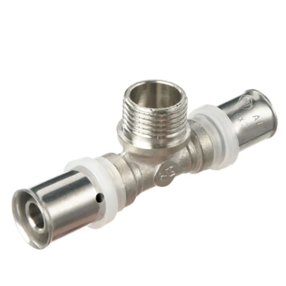 Пресс-тройник переходник наружная резьба 16 мм х 1/2" х 16 мм ALTSTREAM STLM-2205807