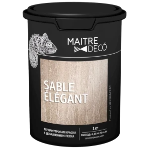 Краска перламутровая Maitre Deco Sable Elegant глянцевая с добавлением песка 1 кг