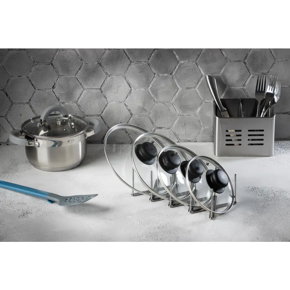 Santreyd Подставка для крышек Mallony - регулируемый органайзер из нержавеющей стали 89384214 STLM-1455360 - Вид №2