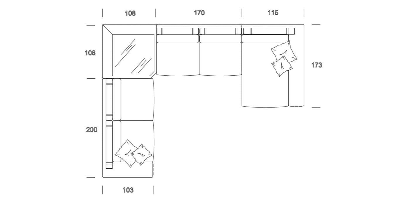Угловой диван из Дакрона® Former In Italia Висконти ARCH-00045696 - Вид №3