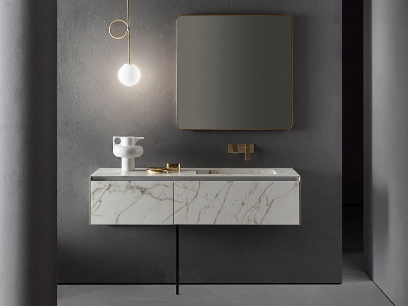 Шкаф для раковины из керамогранита со встроенной раковиной Pirovano Linear ARCH-00073832