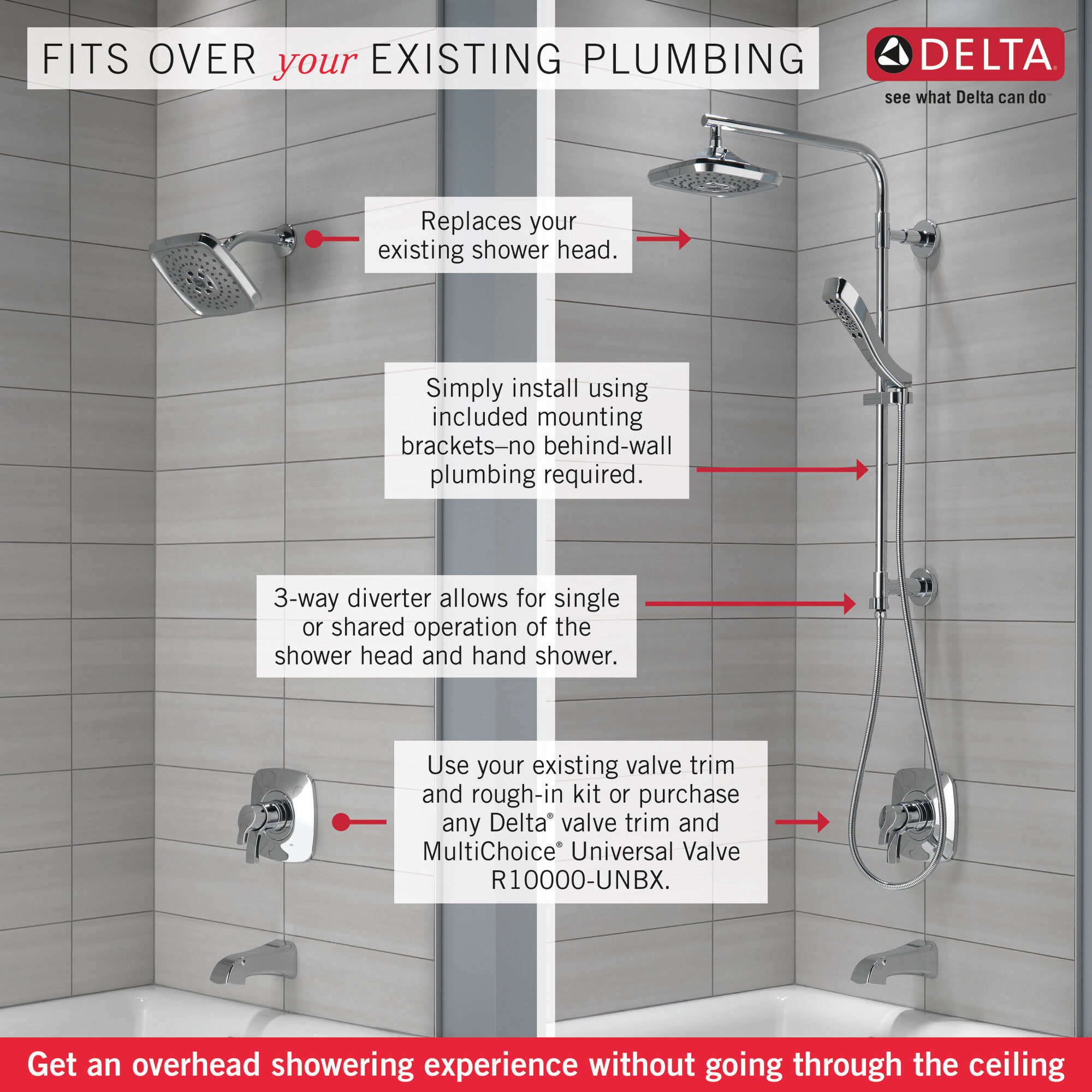 Душевая колонна угловая 26 дюймов Delta Faucet 58420-SS - Вид №14